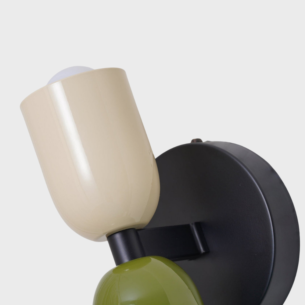 Moderne Doppelkopf-Wandleuchte aus Glas