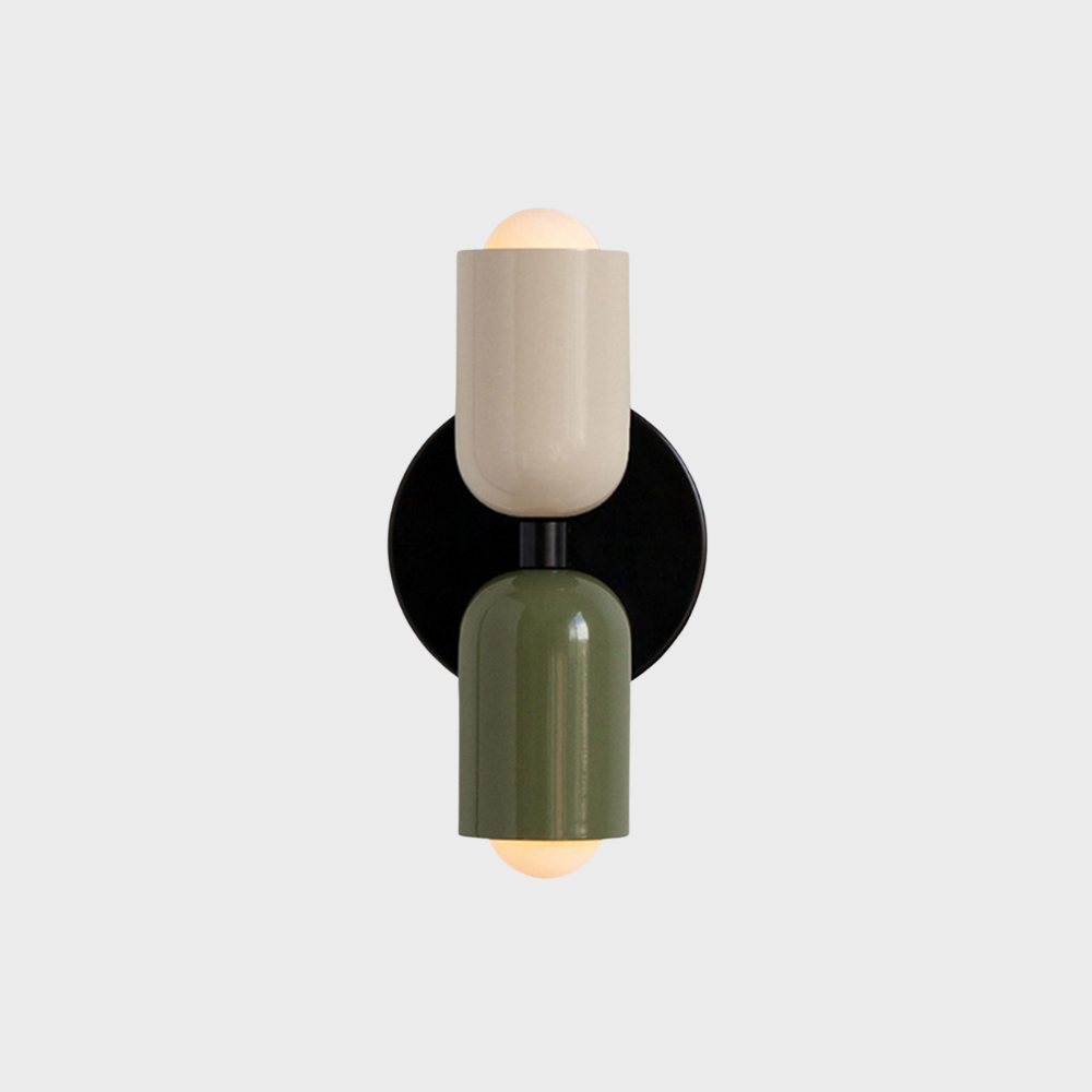 Moderne Doppelkopf-Wandleuchte aus Glas