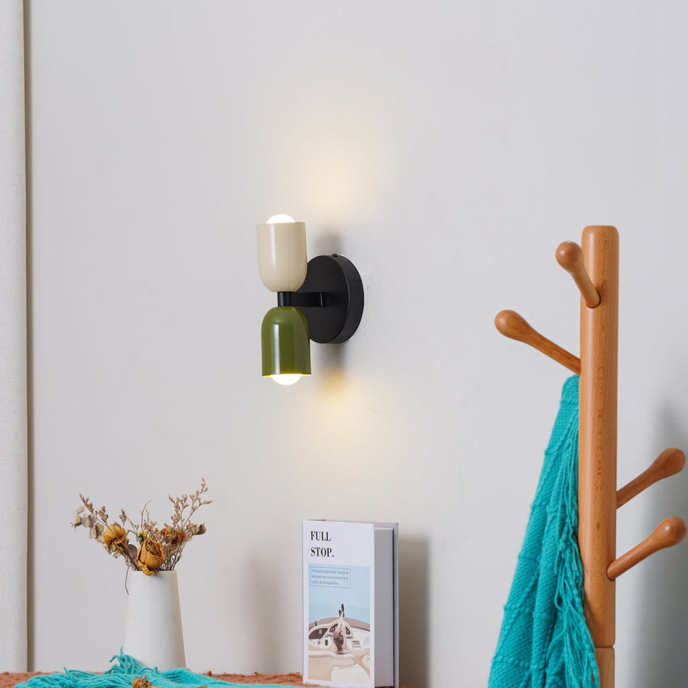 Moderne Doppelkopf-Wandleuchte aus Glas