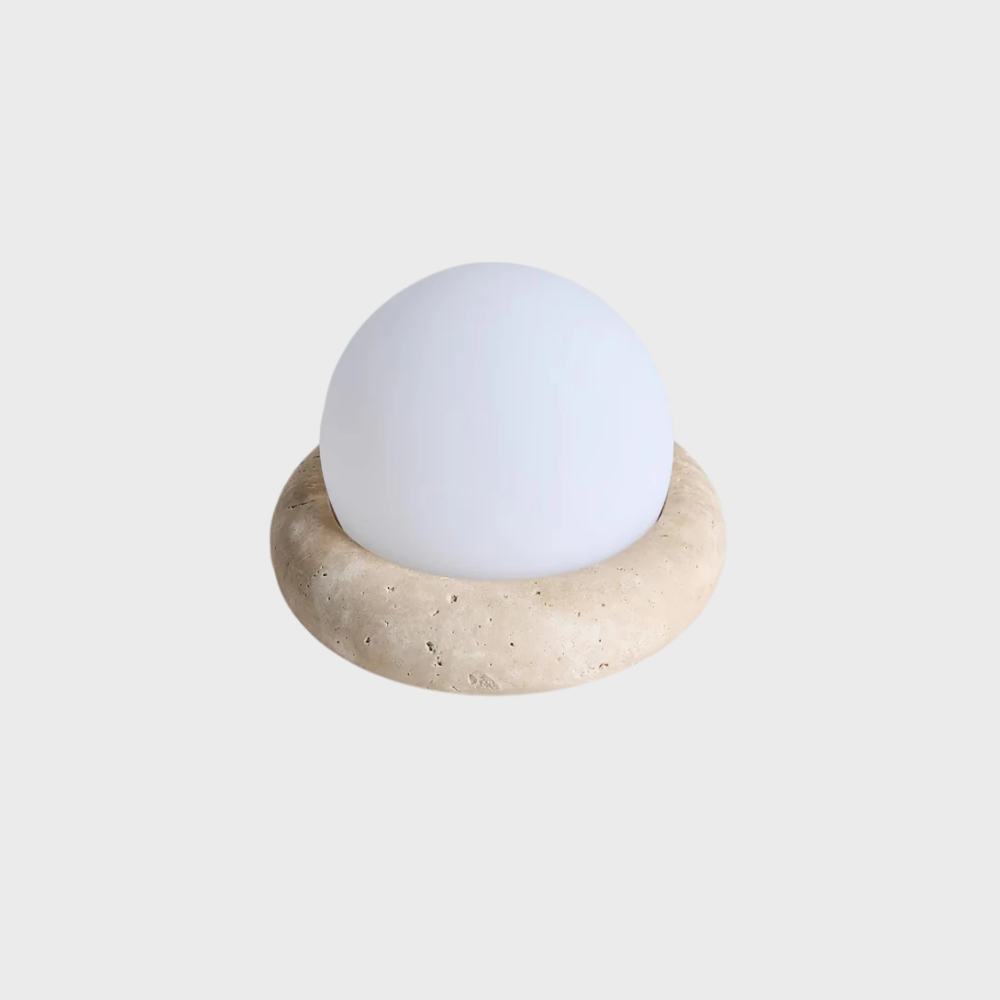 Travertin Kugel Tischlampe