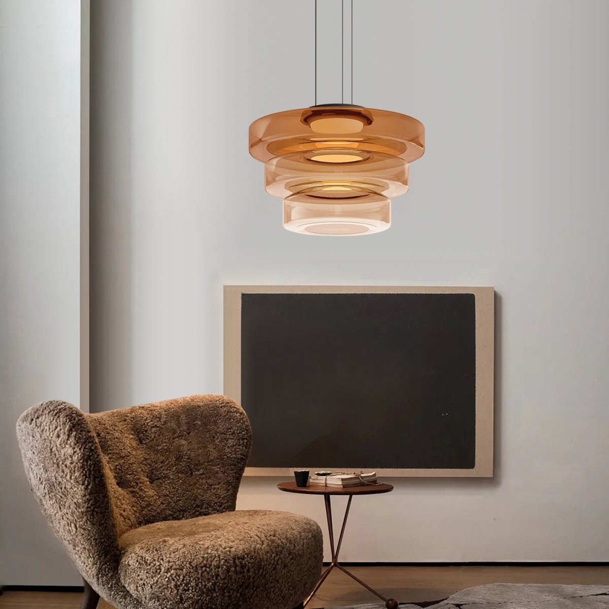 Bauhaus Glas Pendelleuchte im Moderne Stil
