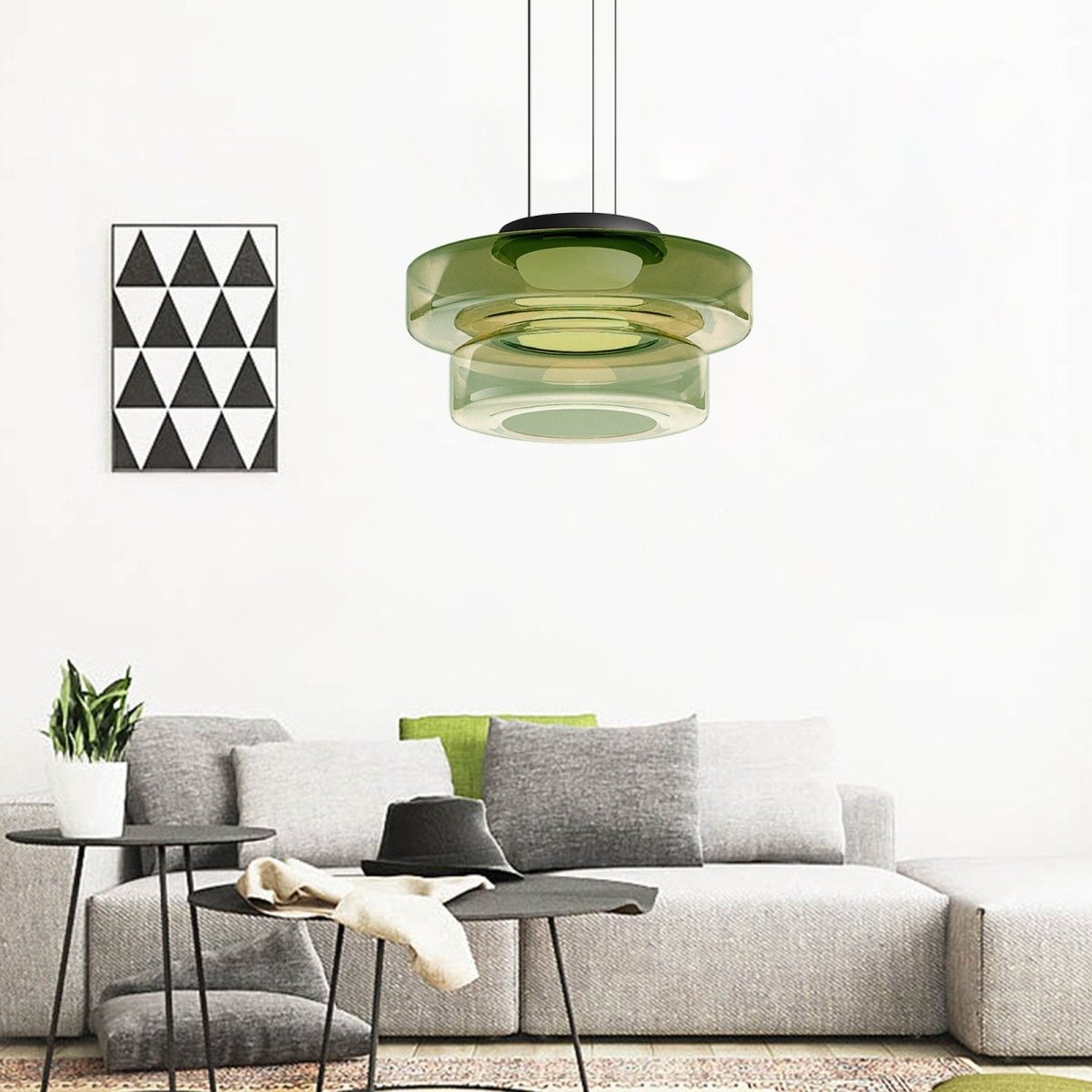 Bauhaus Glas Pendelleuchte im Moderne Stil