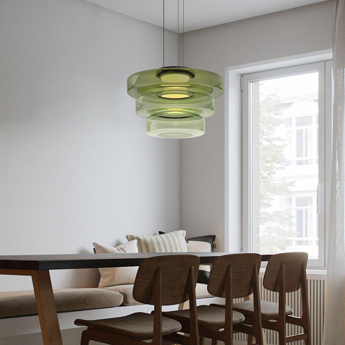 Bauhaus Glas Pendelleuchte im Moderne Stil