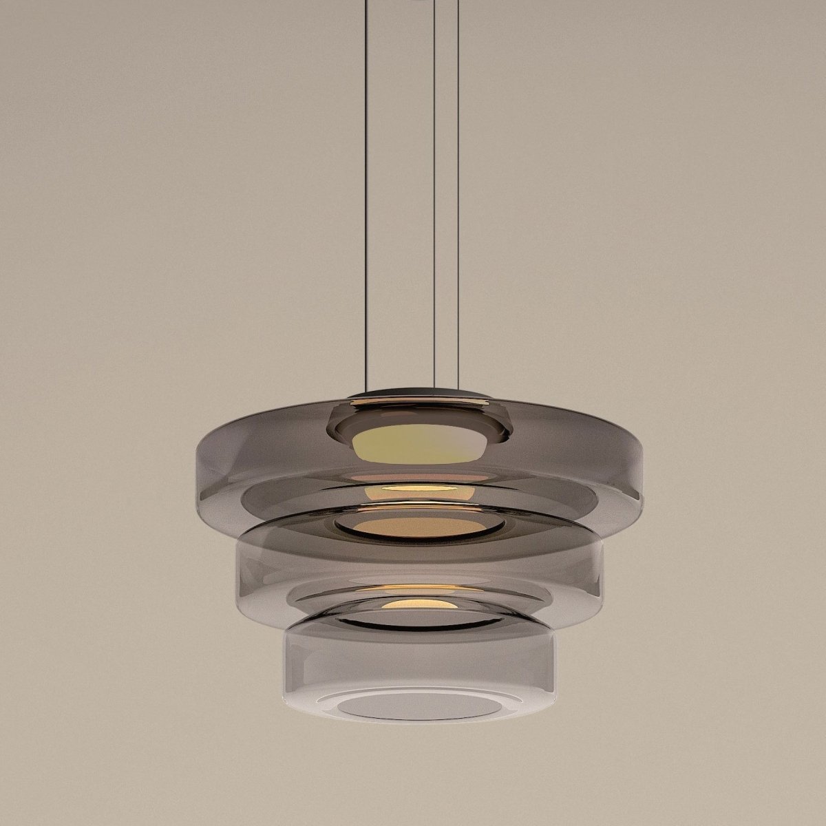 Bauhaus Glas Pendelleuchte im Moderne Stil