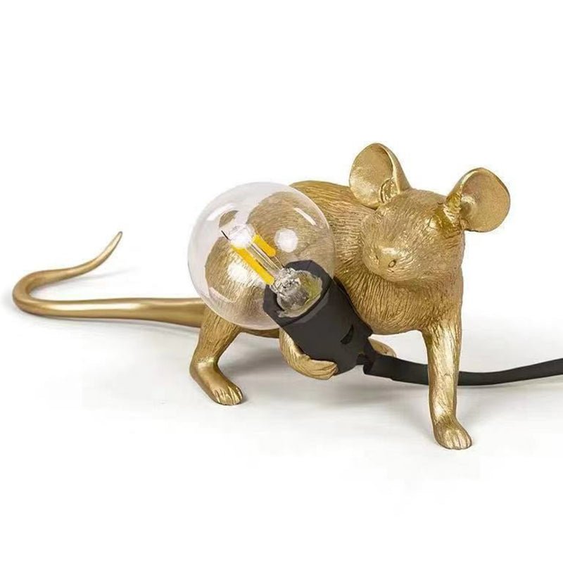 Dekorative Kunstharz Maus Bett Tischlampe