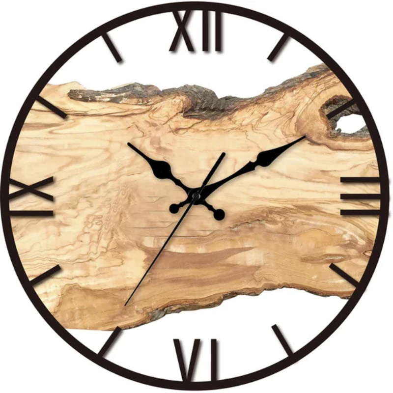 Große Moderne Dekorative Wanduhr aus Holz