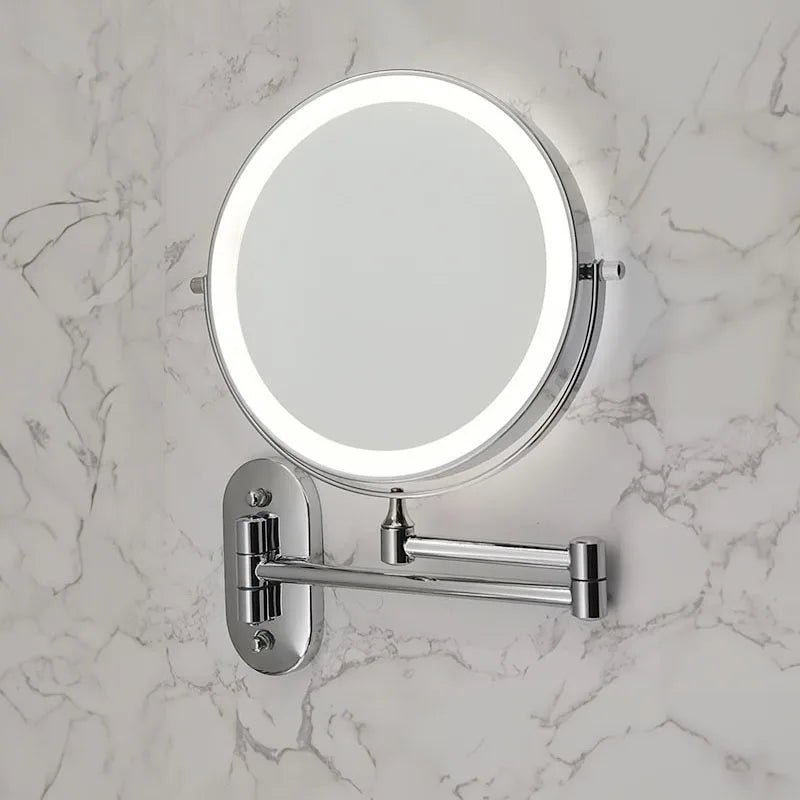 Beleuchteter LED Kosmetikspiegel Wand mit Schwenkarm Front
