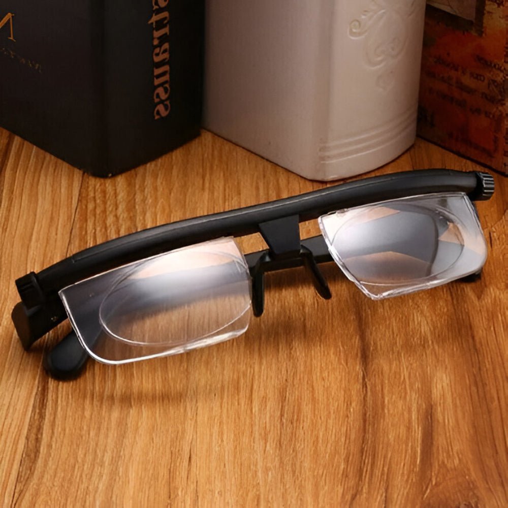 Brille mit Verstellbarem Fokus zum Lesen und Autofahren Front