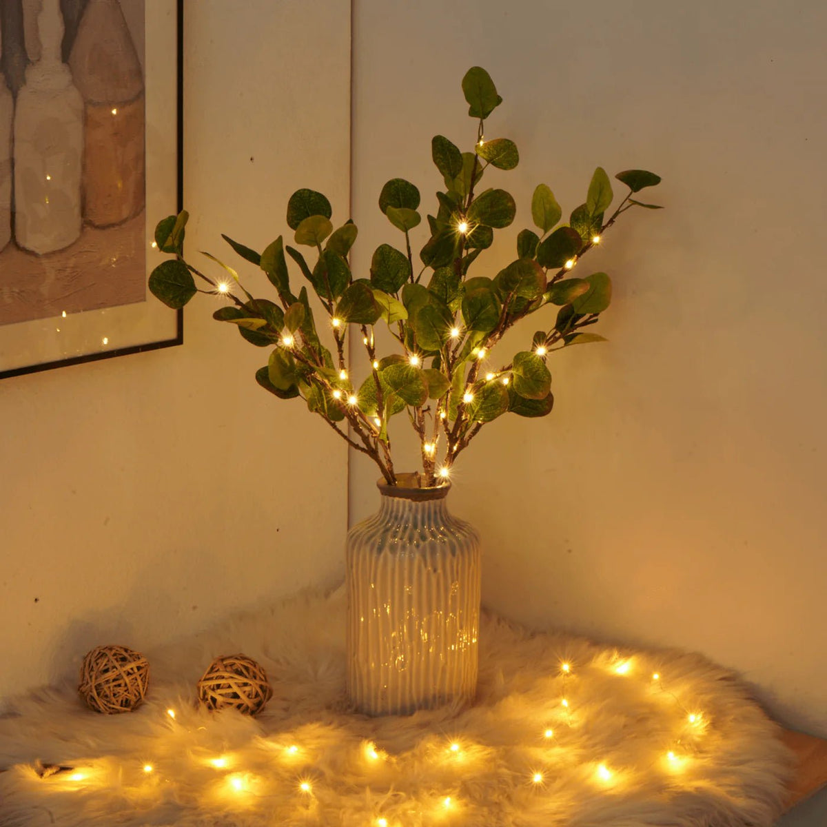 Dekorative LED Zweige mit Blättern für die Vase Angle