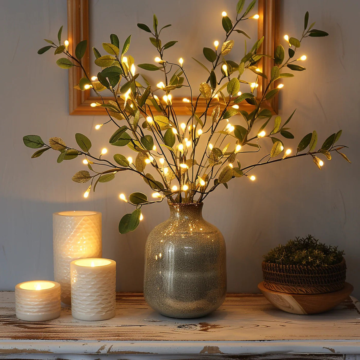 Dekorative LED Zweige mit Blättern für die Vase Lifestyle