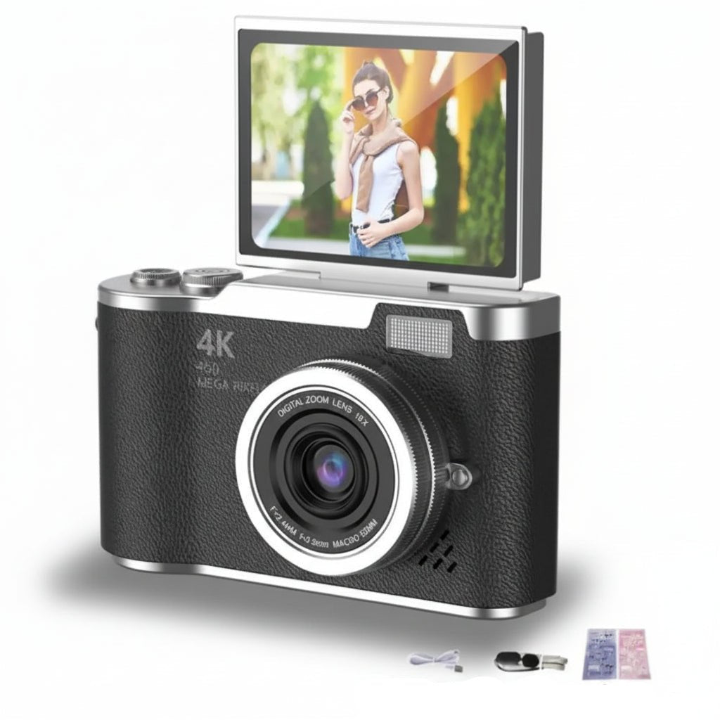 Digitalkamera 4K 48MP mit Klappbildschirm und 8X Zoom Angle