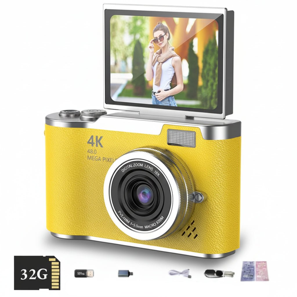 Digitalkamera 4K 48MP mit Klappbildschirm und 8X Zoom Back