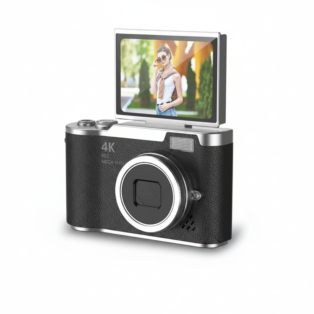 Digitalkamera 4K 48MP mit Klappbildschirm und 8X Zoom Front