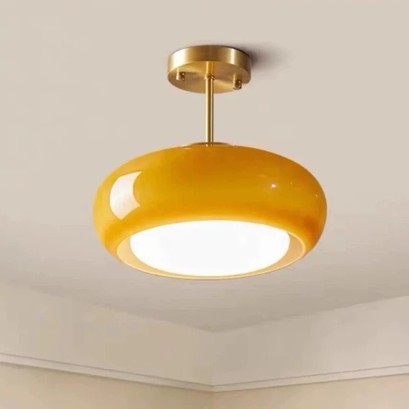 Elegante Vintage Glas Pendelleuchte mit Kuppelschirm Hero