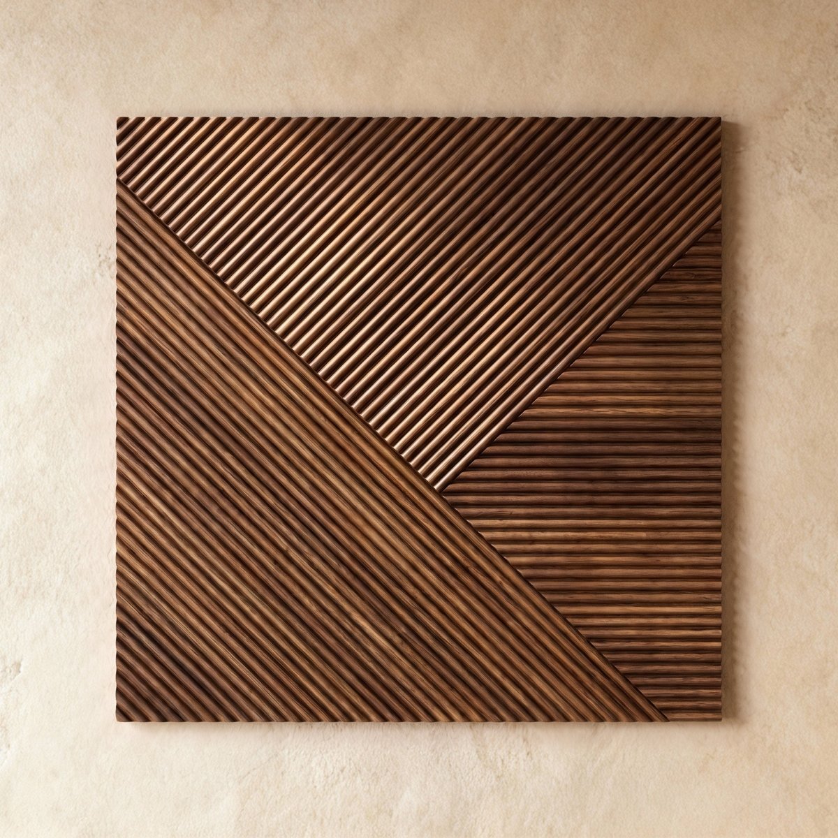 Geometrisches Holz Wandpaneel mit Rillenstruktur Hero