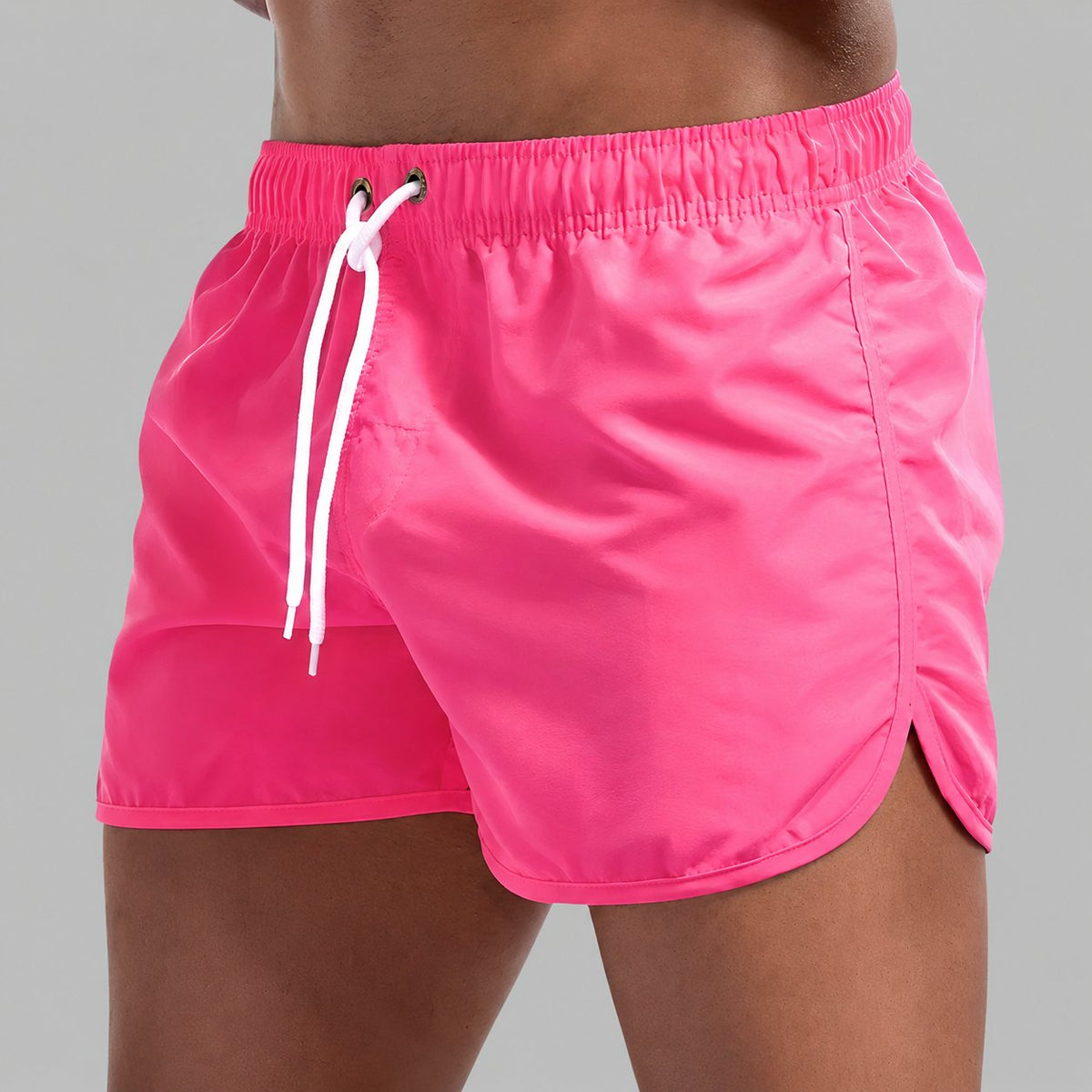 Herren Badehose Badeshorts Schnelltrocknend mit Schlitzsaum Back
