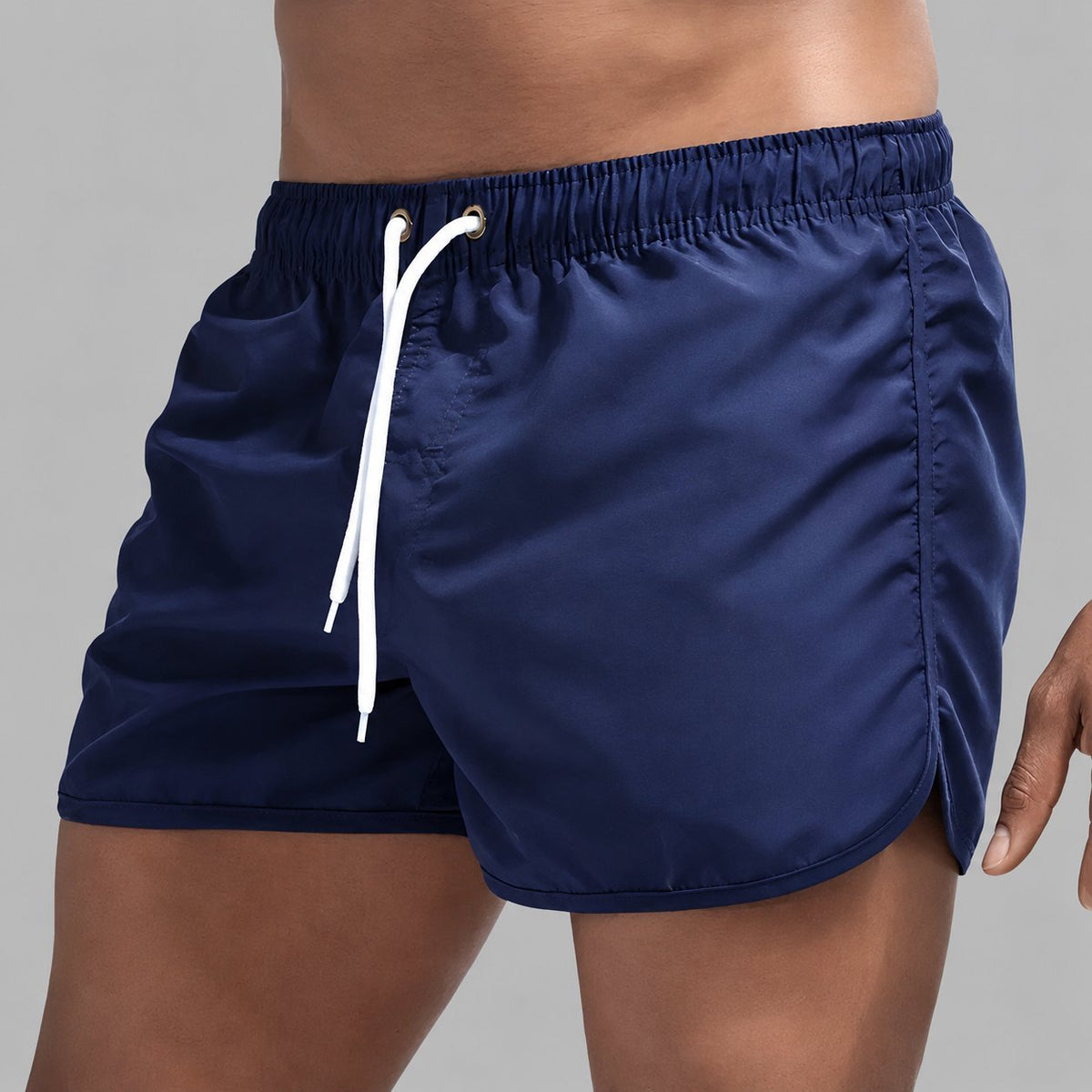 Herren Badehose Badeshorts Schnelltrocknend mit Schlitzsaum Side