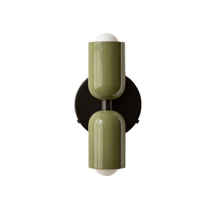 Japandi Wandleuchte mit mattem Finish Zylinderform Angle