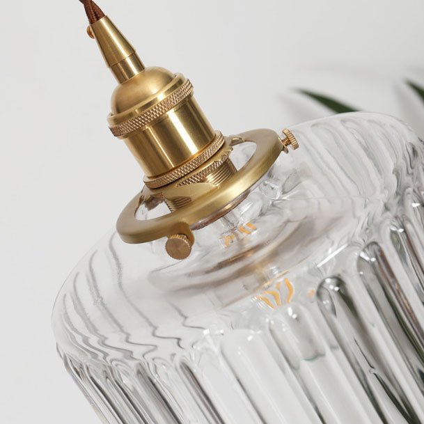 Japanische Messing Glas Pendelleuchte Rund Alternate