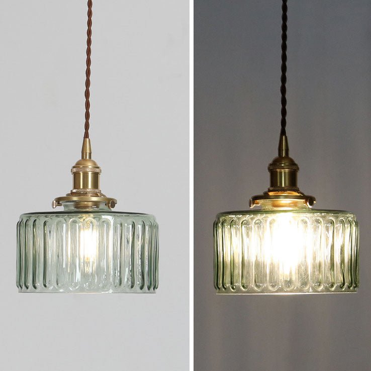 Japanische Messing Glas Pendelleuchte Rund View 13