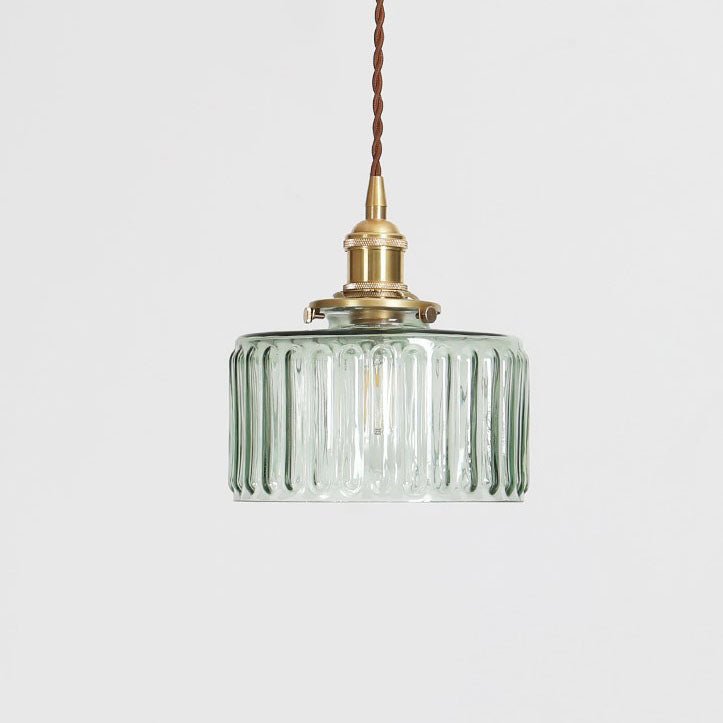 Japanische Messing Glas Pendelleuchte Rund View 14