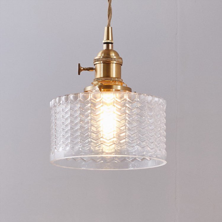 Japanische Messing Glas Pendelleuchte Rund View 16