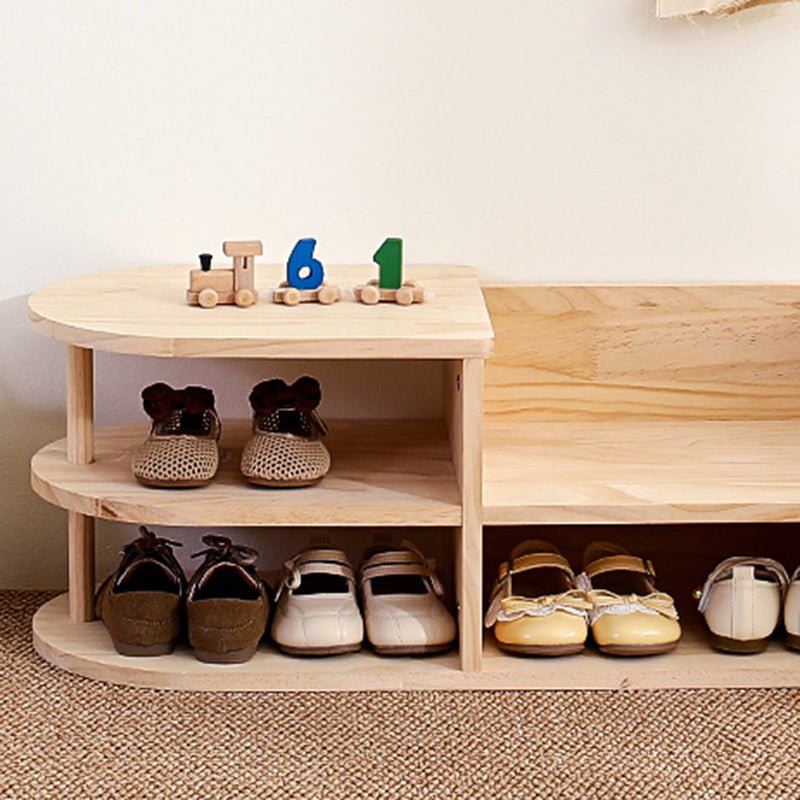 Japanisches Kinder Schuhregal aus Holz Zweilagig Angle