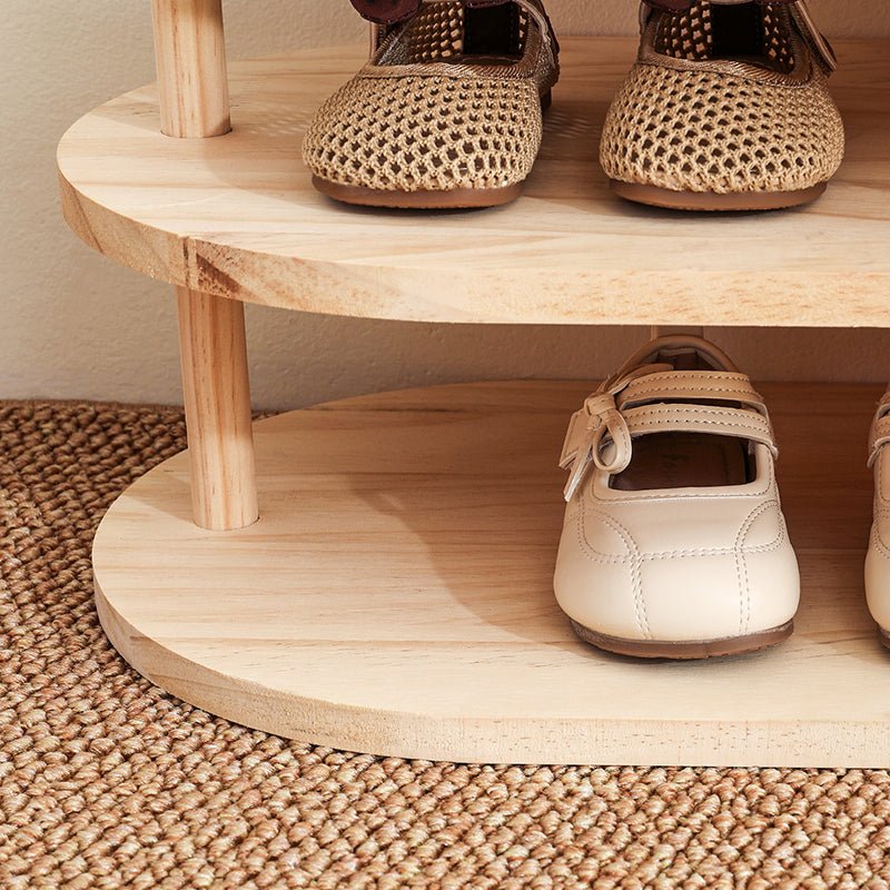 Japanisches Kinder Schuhregal aus Holz Zweilagig Lifestyle