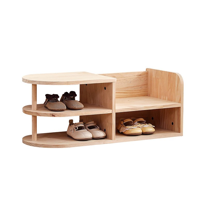 Japanisches Kinder Schuhregal aus Holz Zweilagig View 11