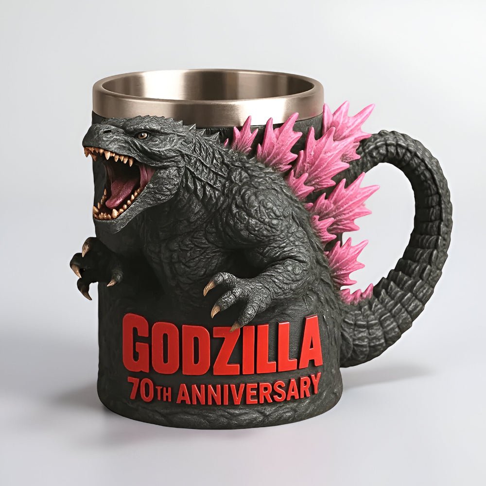 Keramik Kaffeetasse mit 3D Monster Figur Close Up