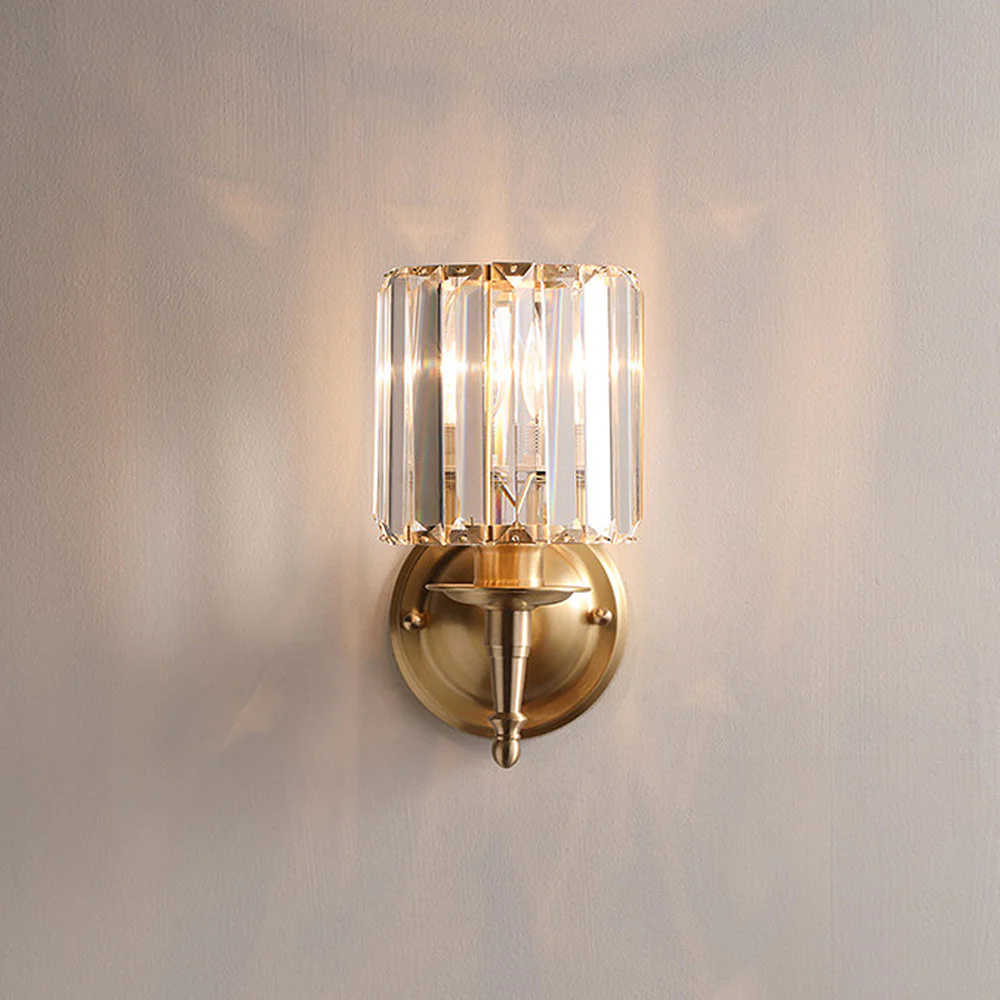 Kristall-Wandleuchte in Gold