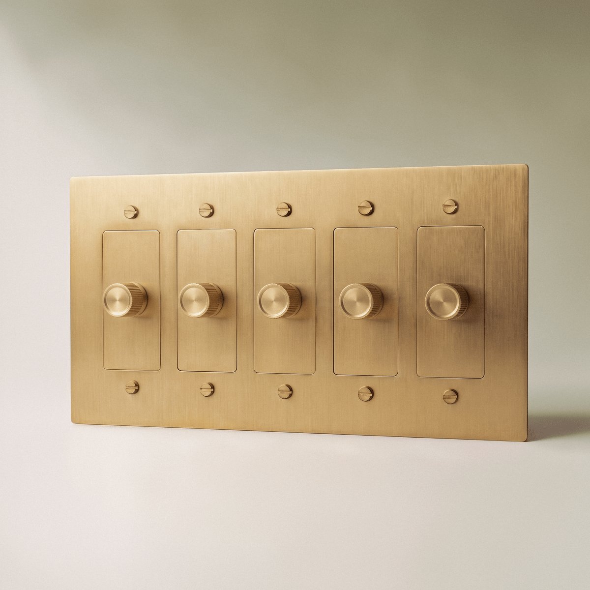 Massiver Messing 3-Wege-Drehdimmer 1-fach bis 5-fach Back