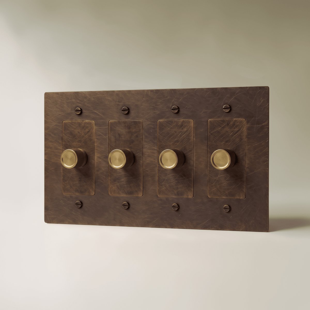Massiver Messing 3-Wege-Drehdimmer 1-fach bis 5-fach Full