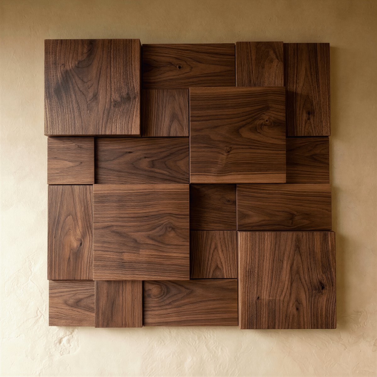 Massives Holz Wandpaneel mit Mosaikmuster Hero