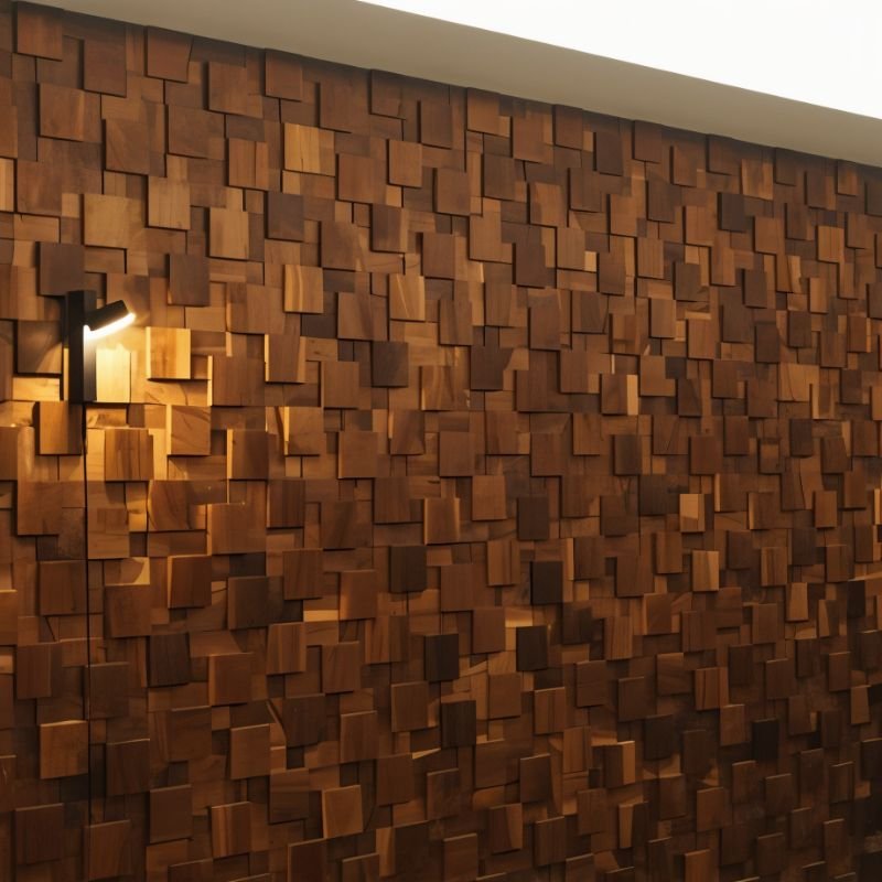 Massives Holz Wandpaneel mit Mosaikmuster Side
