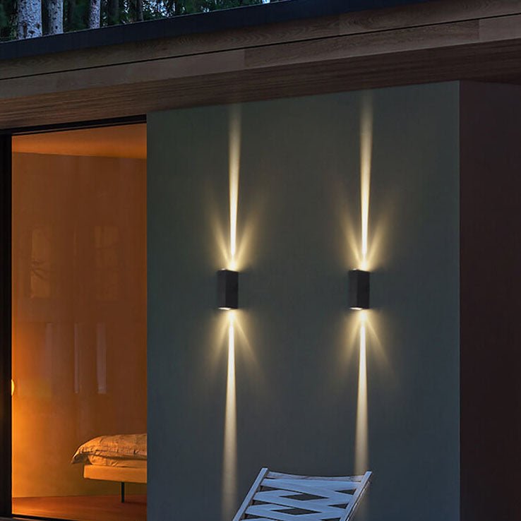 Minimalistische Aluminium LED Außenwandleuchte Rechteckig Front