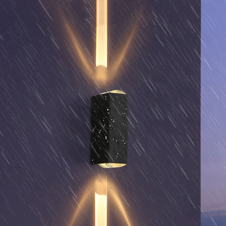 Minimalistische Aluminium LED Außenwandleuchte Rechteckig Side