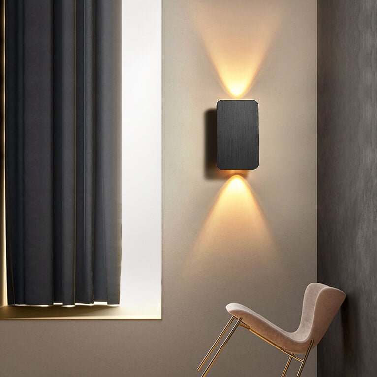 Minimalistische Aluminium LED Wandleuchte Rechteckig Flach Alternate