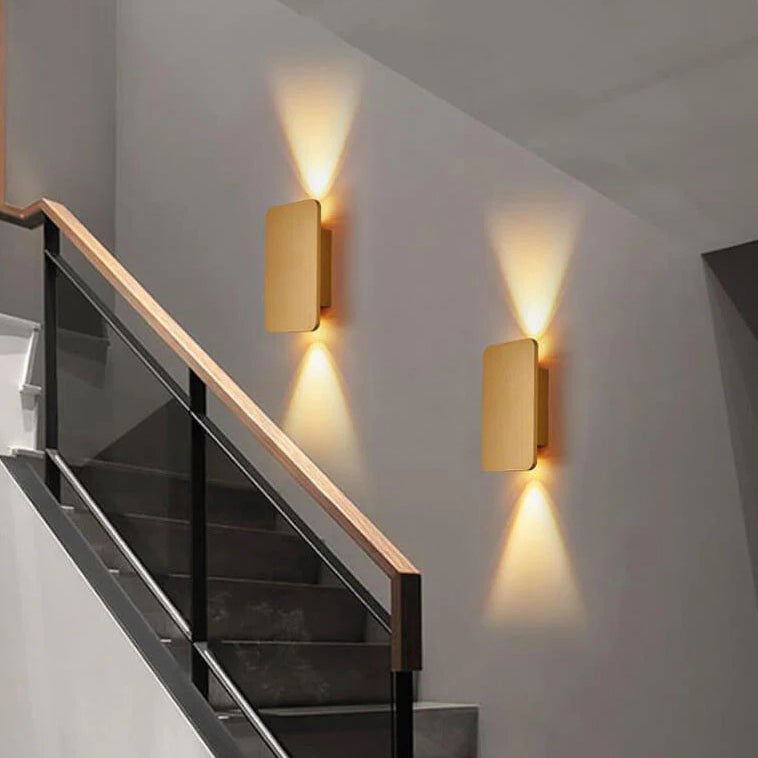 Minimalistische Aluminium LED Wandleuchte Rechteckig Flach Front