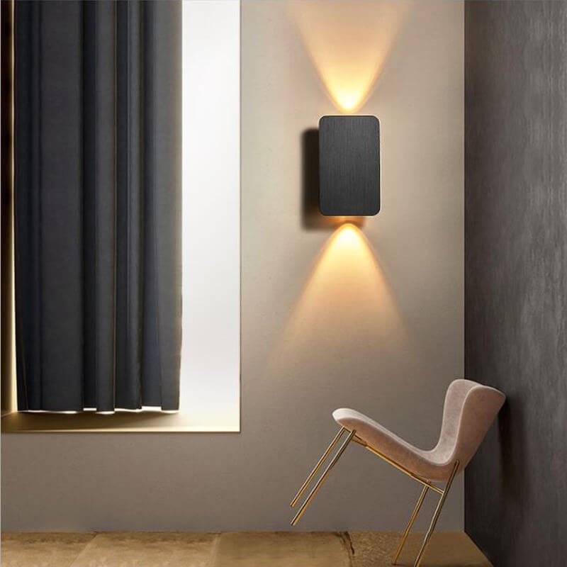 Minimalistische Aluminium LED Wandleuchte Rechteckig Flach Full