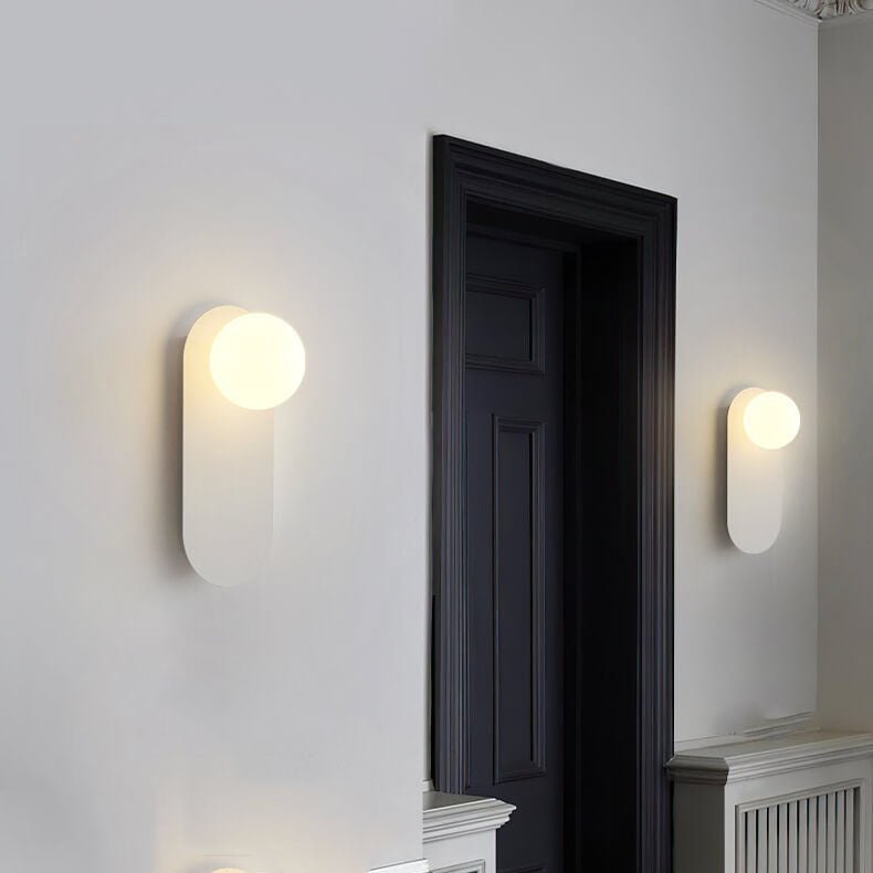 Minimalistische Glas Wandleuchte mit Ring Back