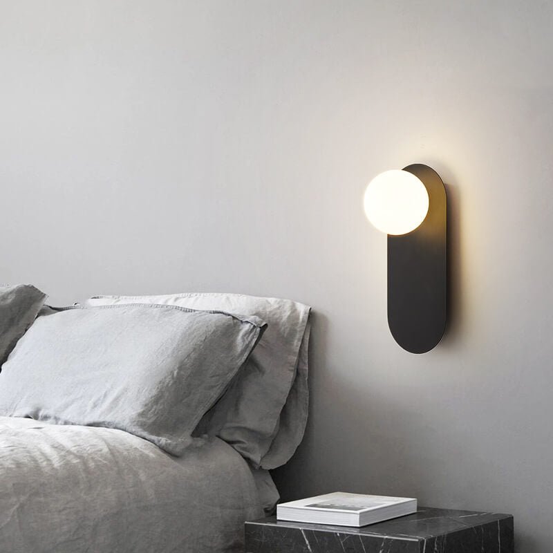 Minimalistische Glas Wandleuchte mit Ring Side