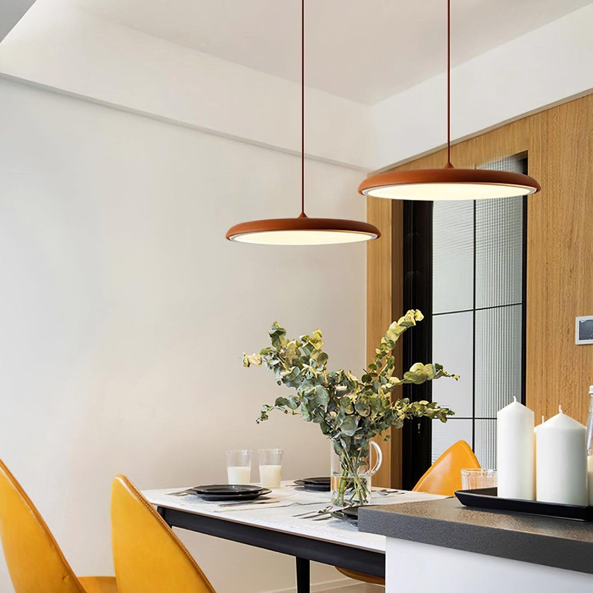 Minimalistische Hängeleuchte im Macaron Stil Scheibenförmig View 19