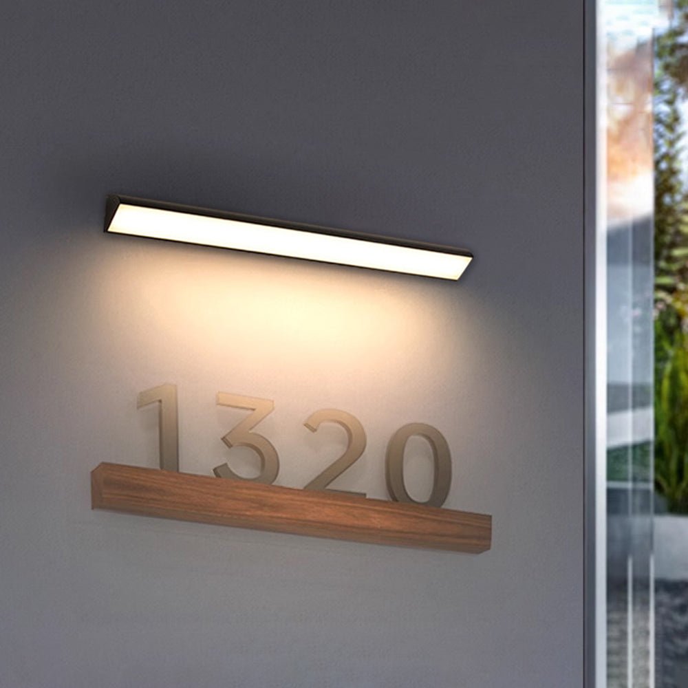 Minimalistische LED Außenwandleuchte Linear Schwarz Back