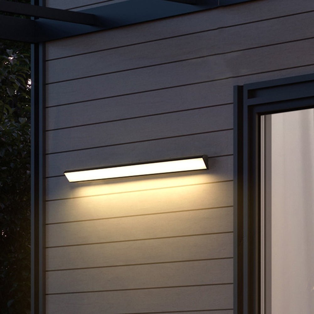 Minimalistische LED Außenwandleuchte Linear Schwarz Detail
