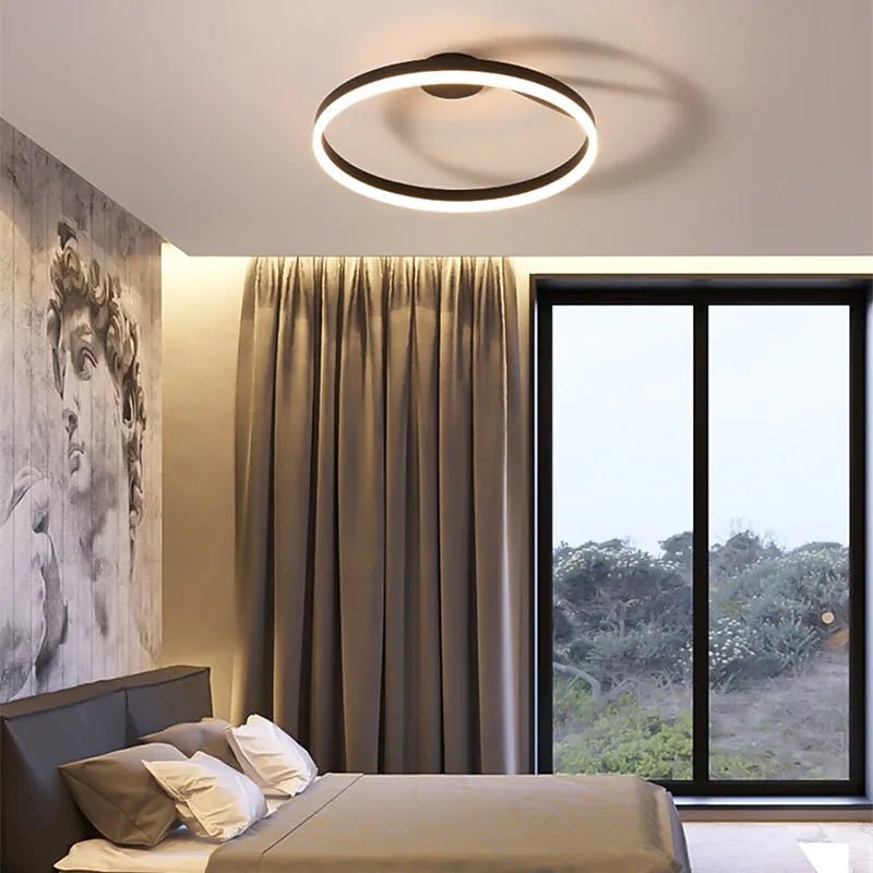 Minimalistische LED Deckenleuchte mit Einzelring Angle