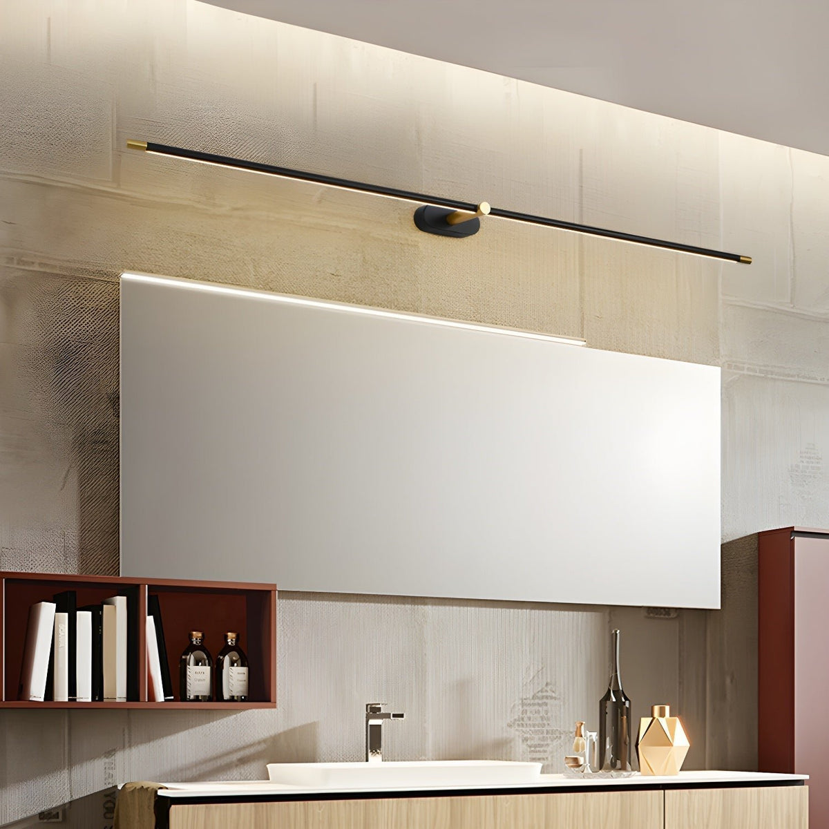 Minimalistische LED Wandleuchte mit Touch Dimmer Aufladbar Front