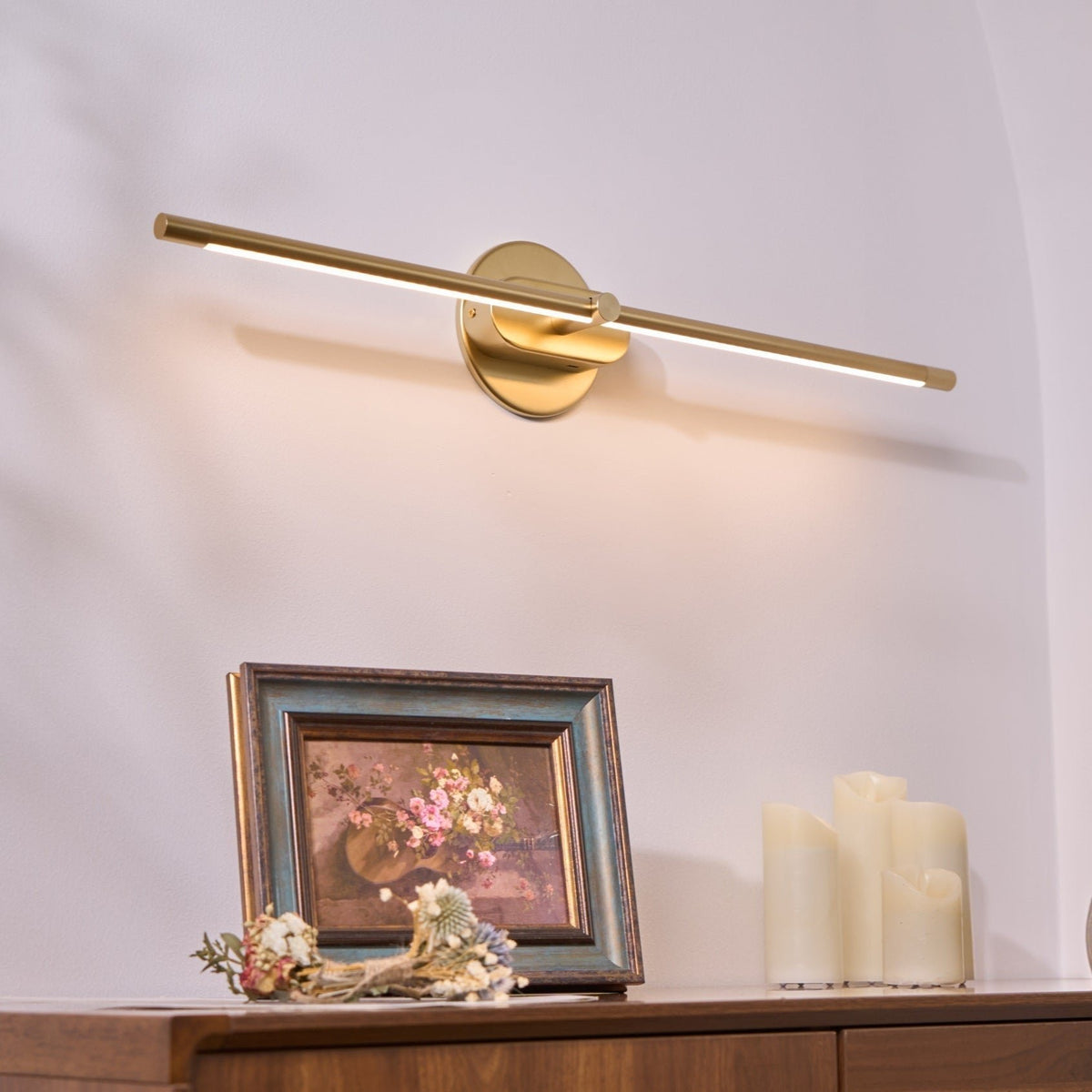Minimalistische LED Wandleuchte mit Touch Dimmer Aufladbar View 46