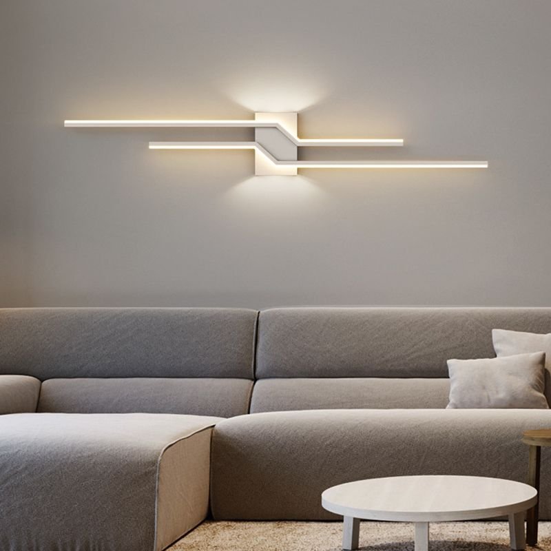 Minimalistische Metall Wandleuchte Linear LED Close Up