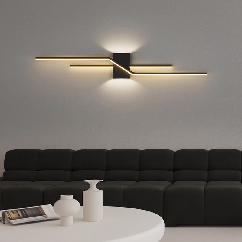Minimalistische Metall Wandleuchte Linear LED Front